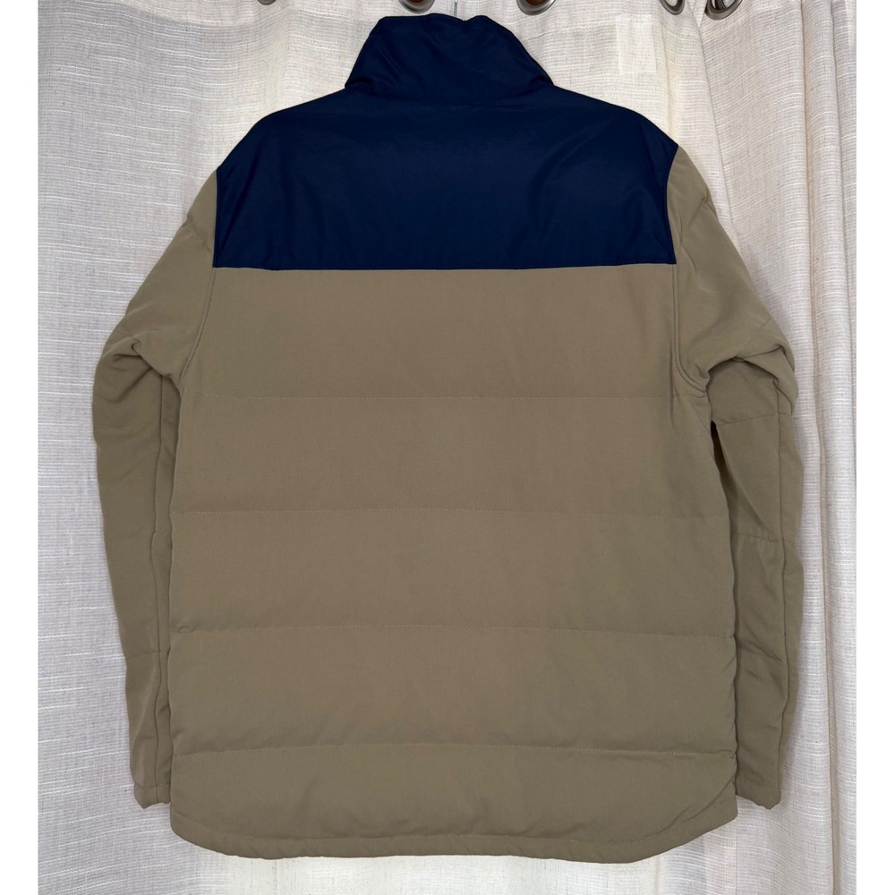Patagonia Bivy Down Jacket Quilted Colorblock Tan Navy Men's Size M STY28321 - Picture 2 of 11
